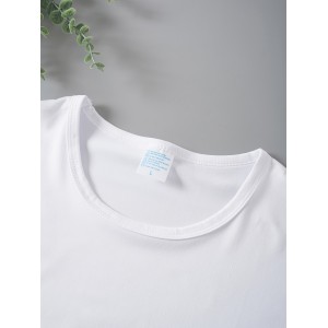 Heart Print T-Shirt For Valentine's Day Gifts, Crew Neck Short Sleeve T-Shirt, Casual Every Day Tops, Women's Clothing