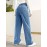 Loose Fit Washed Straight Jeans, Slant Pockets Non-Stretch Denim Pants, Women's Denim Jeans & Clothing