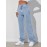 Light Blue Versatile Straight Jeans, Loose Fit Slash Pockets Baggy Denim Pants, Women's Denim Jeans & Clothing